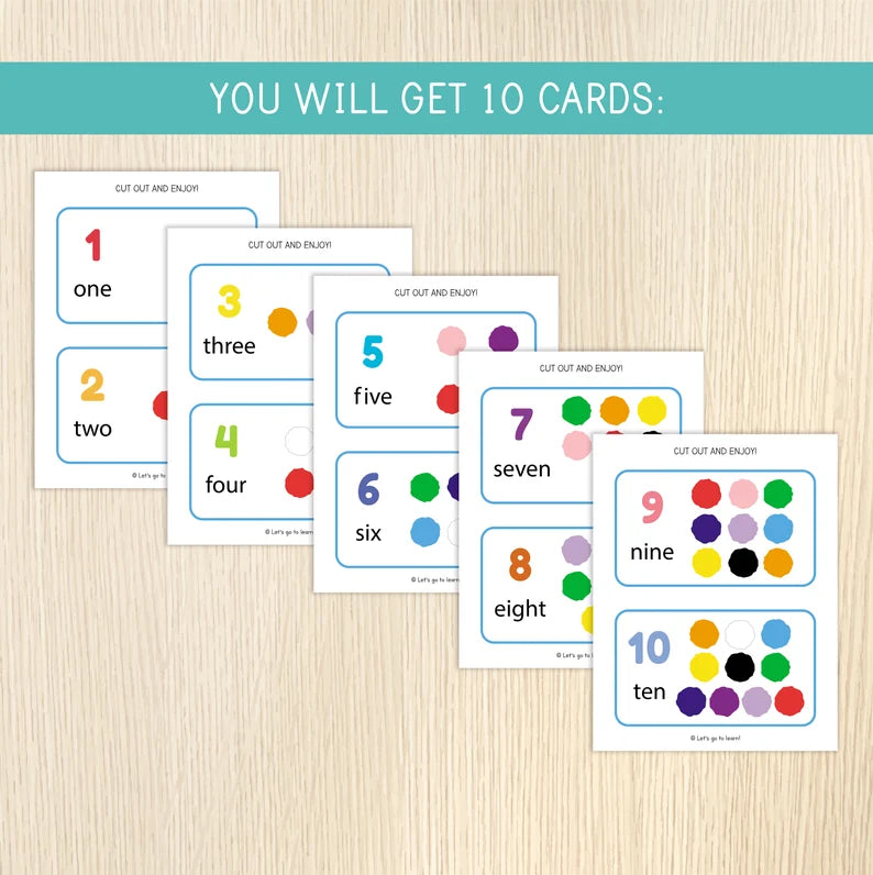 Counting and Color Activity With Pompoms, Numbers 1-10, Matching Colors, Toddler, Preschool Math, Fine Motor Skills, Educational Printable