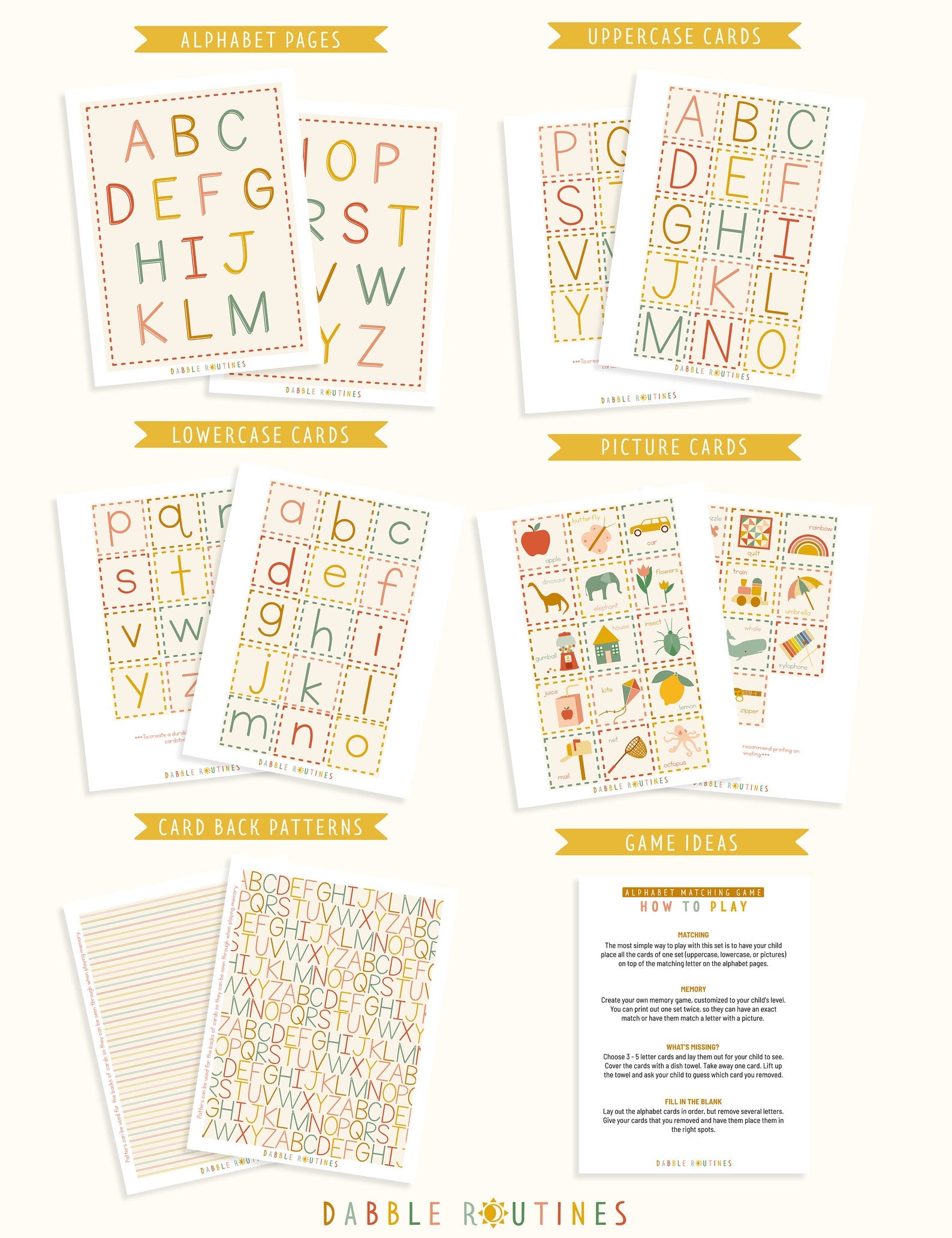 Alphabet Matching Game – Printable