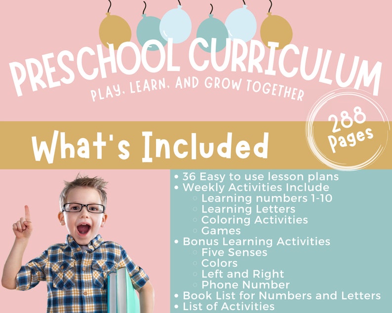 Preschool Curriculum Printable – 36-Week Homeschool Program